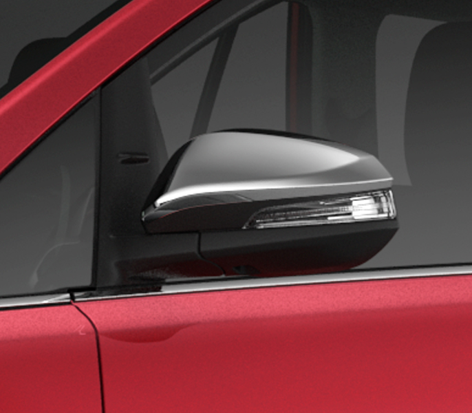 Gương chiếu hậu bên ngoài có chức năng chỉnh điện, gập điện, tích hợp đèn báo rẽ cùng đèn chào mừng độc đáo, cho vẻ sang trọng, trang nhã.